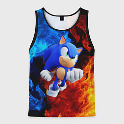 Майка-безрукавка мужская SONIC, цвет: 3D-черный