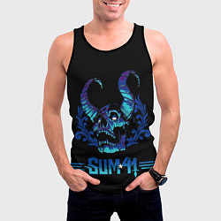 Майка-безрукавка мужская Horned skull, цвет: 3D-черный — фото 2