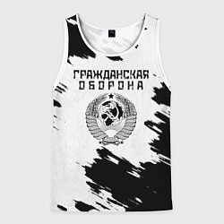 Майка-безрукавка мужская Гражданская оборона, цвет: 3D-белый