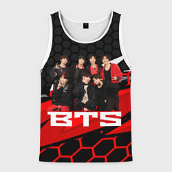 Майка-безрукавка мужская BTS, цвет: 3D-белый