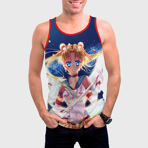 Мужская майка без рукавов SAILOR MOON / 3D-Красный – фото 3