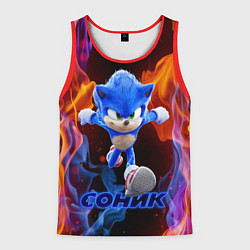 Майка-безрукавка мужская SONIC, цвет: 3D-красный