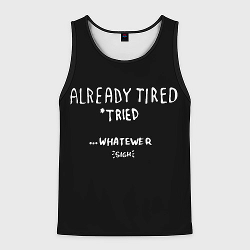 Мужская майка без рукавов Уже устал пытался / 3D-Черный – фото 1