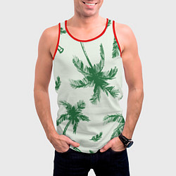 Майка-безрукавка мужская Пальмовый рай, цвет: 3D-красный — фото 2