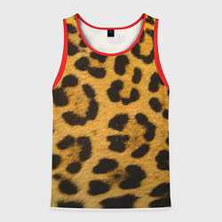 Майка-безрукавка мужская Леопард, цвет: 3D-красный