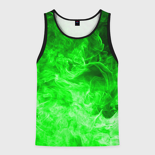 Мужская майка без рукавов ОГОНЬ GREEN NEON / 3D-Черный – фото 1