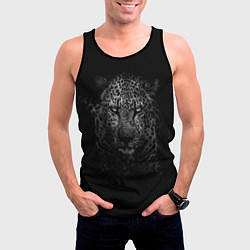 Майка-безрукавка мужская Леопард, цвет: 3D-черный — фото 2