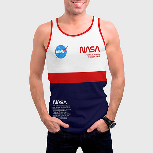 Мужская майка без рукавов NASA / 3D-Красный – фото 3