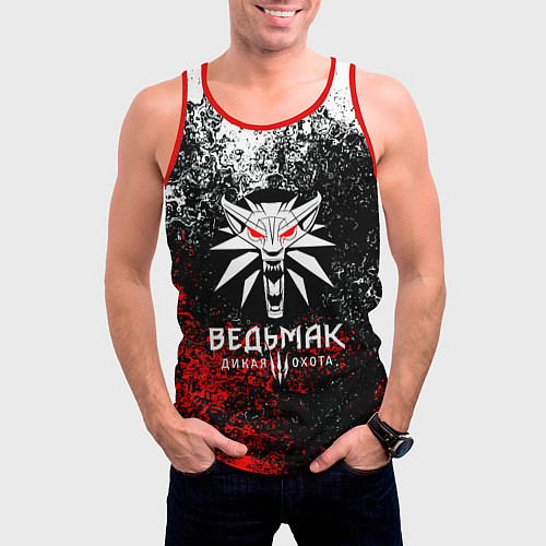 Мужская майка без рукавов The Witcher 3 / 3D-Красный – фото 3
