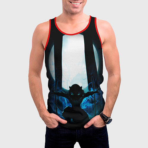 Мужская майка без рукавов KIMETSU NO YAIBA / 3D-Красный – фото 3