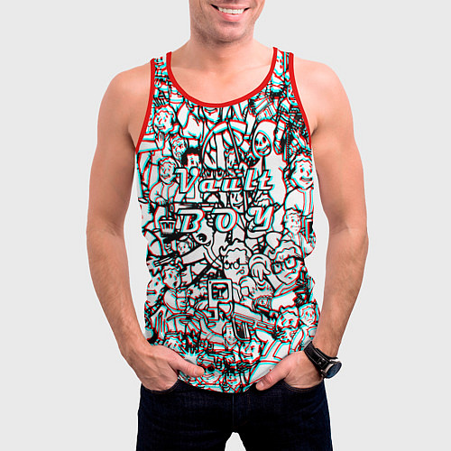 Мужская майка без рукавов Vault Boy красныйсиний / 3D-Красный – фото 3