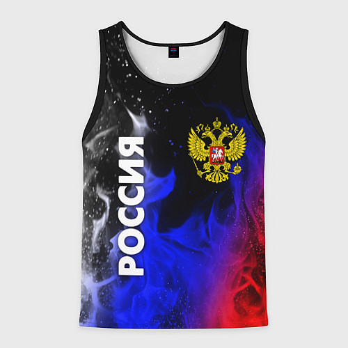 Мужская майка без рукавов РОССИЯ / 3D-Черный – фото 1