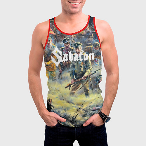 Мужская майка без рукавов Sabaton / 3D-Красный – фото 3