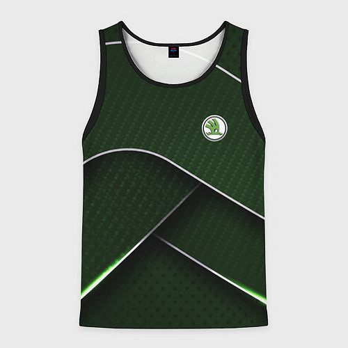 Мужская майка без рукавов Шкода мини логотип / 3D-Черный – фото 1