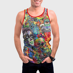 Майка-безрукавка мужская Психоделическое искусство, цвет: 3D-красный — фото 2