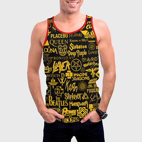 Мужская майка без рукавов ЛОГОТИПЫ РОК ГРУПП / 3D-Красный – фото 3