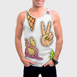 Майка-безрукавка мужская Emoji, цвет: 3D-белый — фото 2