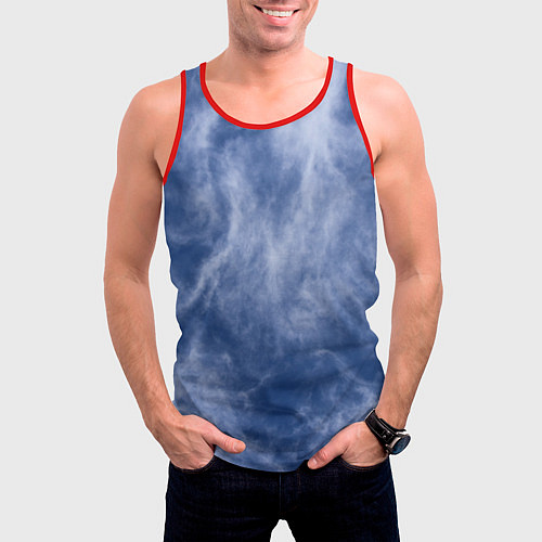 Мужская майка без рукавов Облака в небе / 3D-Красный – фото 3