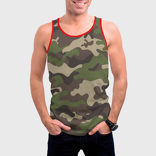 Мужская майка без рукавов МИЛИТАРИ / 3D-Красный – фото 3