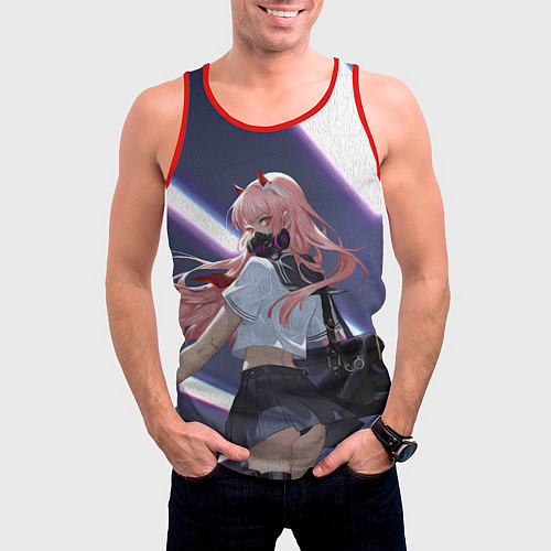 Мужская майка без рукавов ЛЮБИМАЯ В МАСКЕ / 3D-Красный – фото 3