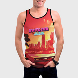 Майка-безрукавка мужская HOTLINE MIAMI, цвет: 3D-черный — фото 2