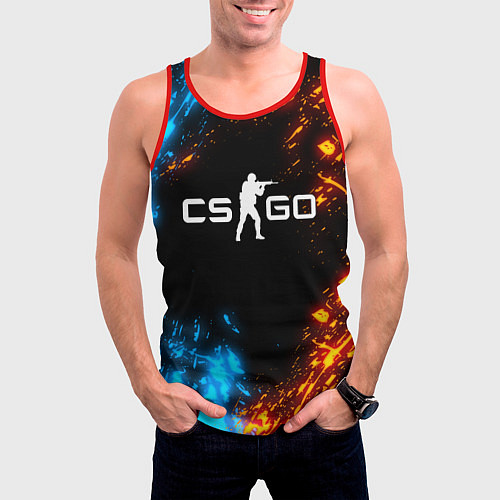Мужская майка без рукавов CS GO / 3D-Красный – фото 3