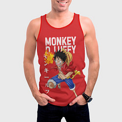 Майка-безрукавка мужская Monkey D Luffy, цвет: 3D-красный — фото 2