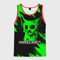 Майка-безрукавка мужская MINECRAFT CREEPER CAT, цвет: 3D-красный