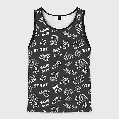 Мужская майка без рукавов Video game / 3D-Черный – фото 1
