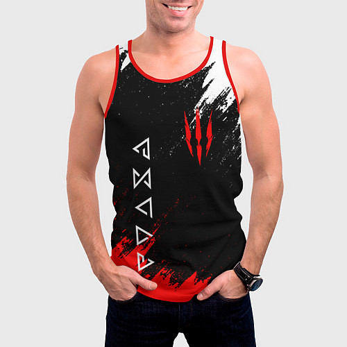 Мужская майка без рукавов The Witcher / 3D-Красный – фото 3