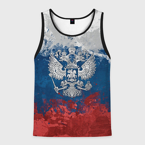Мужская майка без рукавов Россия / 3D-Черный – фото 1