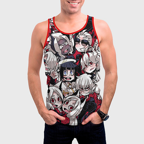 Мужская майка без рукавов Helltaker / 3D-Красный – фото 3