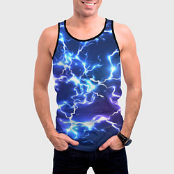 Майка-безрукавка мужская СВЕТЯЩИЕСЯ МОЛНИИ, цвет: 3D-черный — фото 2