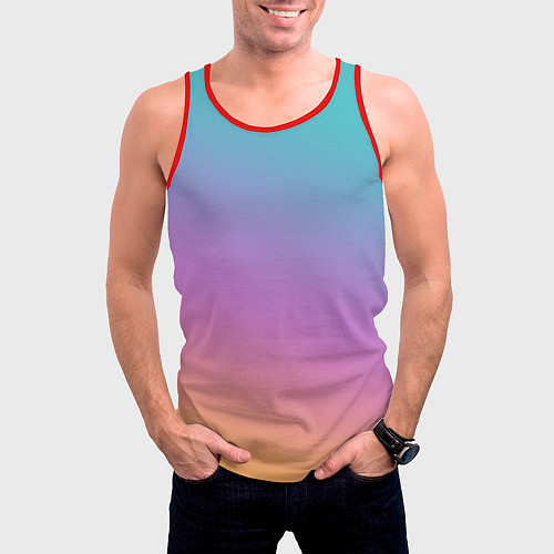 Мужская майка без рукавов Градиент / 3D-Красный – фото 3