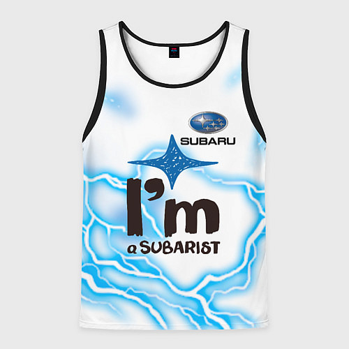 Мужская майка без рукавов SUBARU / 3D-Черный – фото 1
