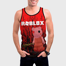 Майка-безрукавка мужская Roblox Piggy, цвет: 3D-черный — фото 2