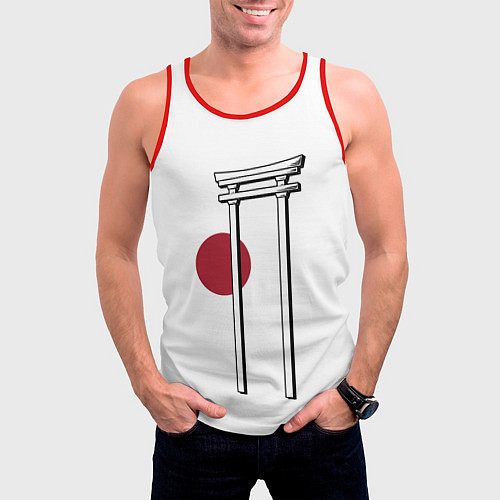 Мужская майка без рукавов Япония Тории Z / 3D-Красный – фото 3