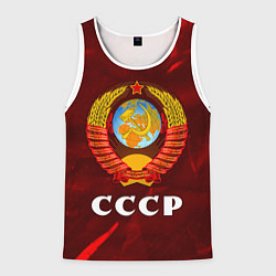 Майка-безрукавка мужская СССР USSR, цвет: 3D-белый