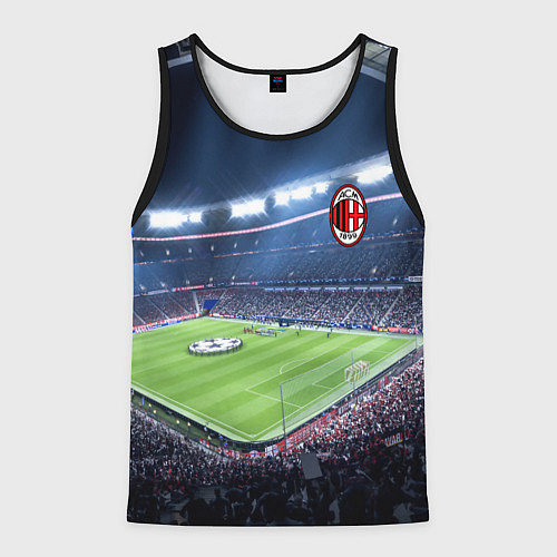 Мужская майка без рукавов FC MILAN / 3D-Черный – фото 1