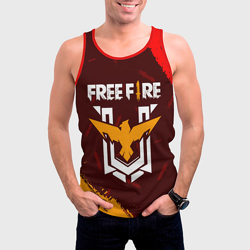 Мужская майка без рукавов FREE FIRE ФРИ ФАЕР / 3D-Красный – фото 3