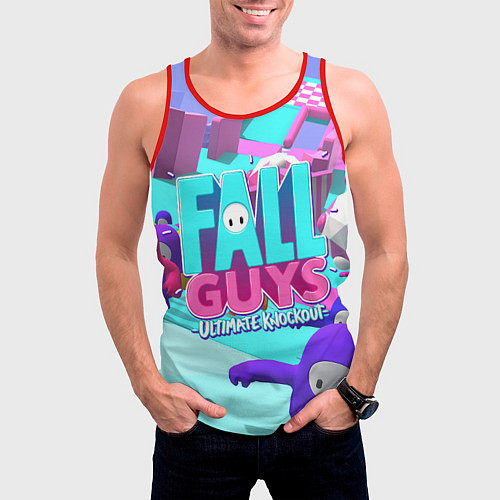 Мужская майка без рукавов Fall Guys / 3D-Красный – фото 3