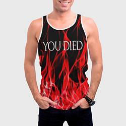 Майка-безрукавка мужская YOU DIED, цвет: 3D-белый — фото 2