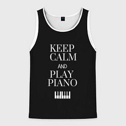 Мужская майка без рукавов Keep calm and play piano