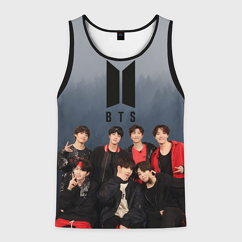 Мужская майка без рукавов BTS Forest / 3D-Черный – фото 1