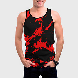 Майка-безрукавка мужская Красный на черном, цвет: 3D-черный — фото 2