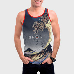 Майка-безрукавка мужская Ghost of Tsushima, цвет: 3D-красный — фото 2