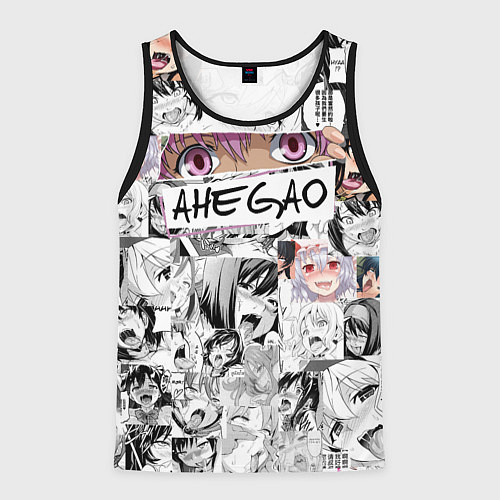 Мужская майка без рукавов Ахегао Ahegao / 3D-Черный – фото 1