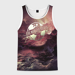 Майка-безрукавка мужская The World Is Yours, цвет: 3D-белый