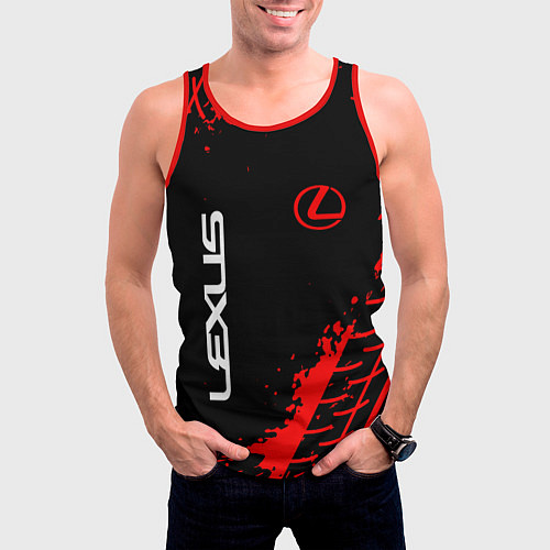 Мужская майка без рукавов LEXUS ЛЕКСУС / 3D-Красный – фото 3