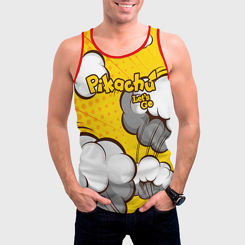 Мужская майка без рукавов Pikachu / 3D-Красный – фото 3